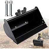 DANWIWEE Mini Excavator Bucket Attachments, 20" No Teeth Flat Backhoe Buckets, Digging Bucket Accessories for Loading Sand, S