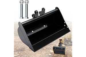 DANWIWEE Mini Excavator Bucket Attachments, 20" No Teeth Flat Backhoe Buckets, Digging Bucket Accessories for Loading Sand, S