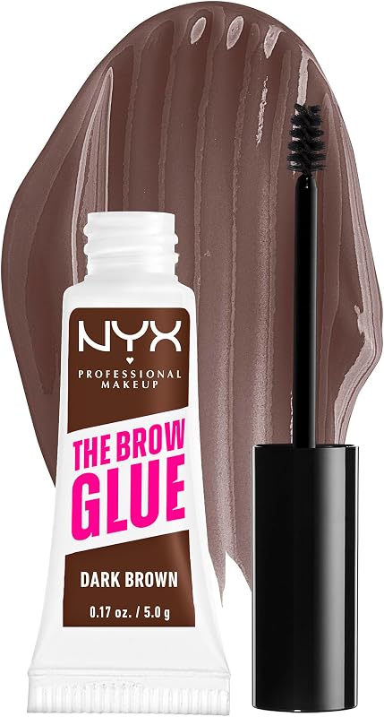 NYX PROFESSlONAL MAKEUP Augenbrauengel für einen Lifting-Effekt, Professional Brow Glue, Instant Styler, Für Augenbrauen wie laminiert, Dark Brown