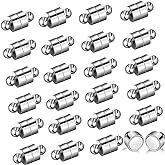 Sureio 24 Pairs Magnetic Necklace Bracelet Clasps Magnet Converter Jewelry Clasps Extenders Locking for Bracelet Necklace Making(Silver)