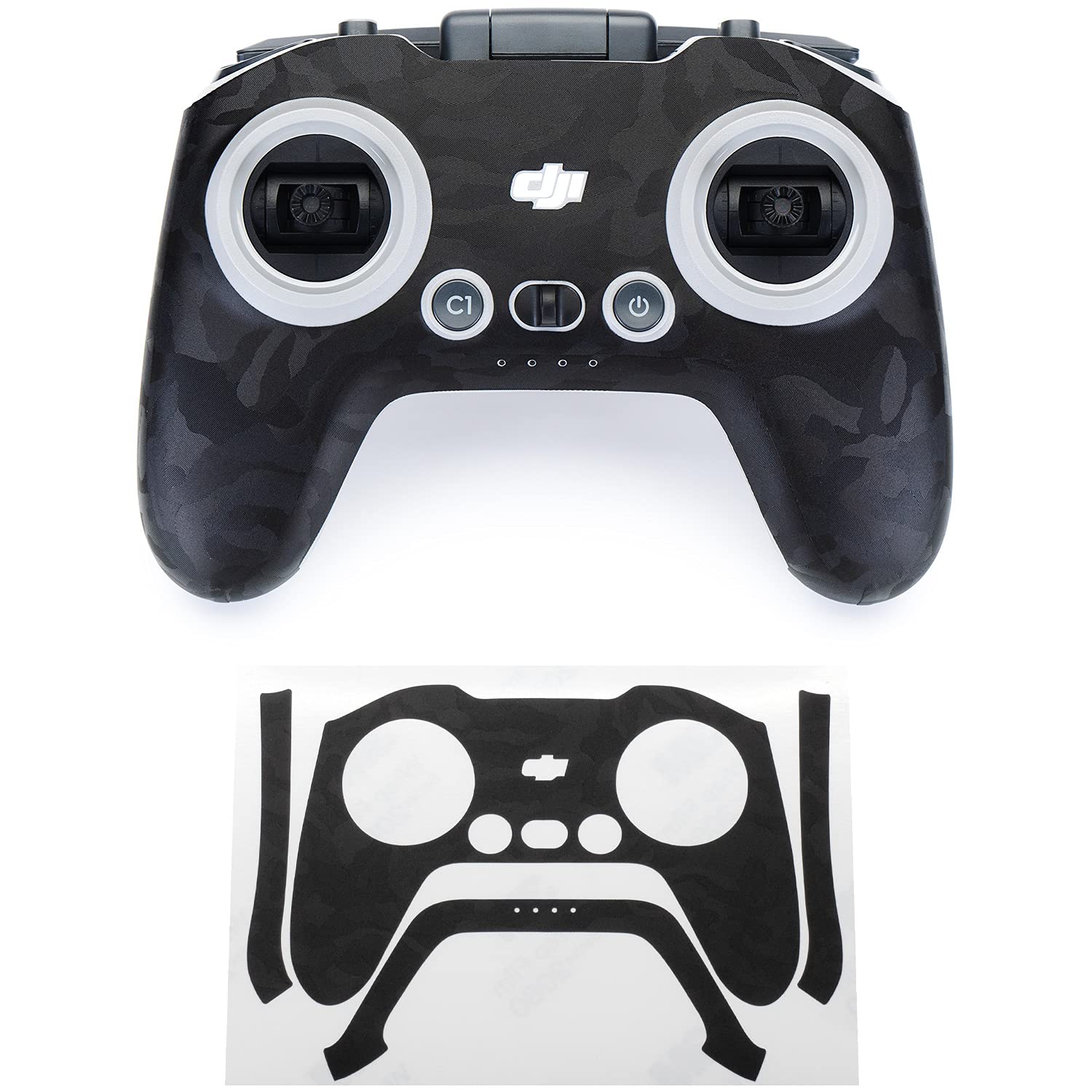 WRAPGRADE Skin Compatible with DJI FPV RC/FPV Remote Controller 3 (BLACK BUMPY CAMO) — image 1