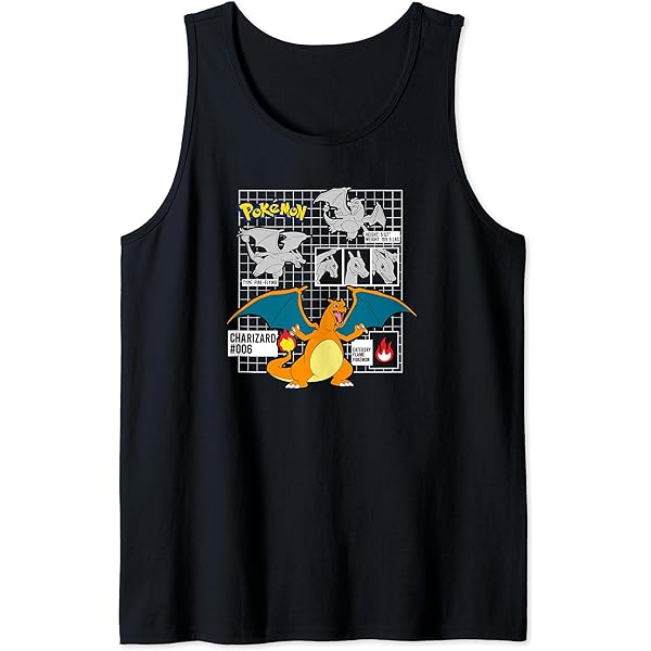 Amazon.com: Pokémon Charizard 006 Schematic Poster T-Shirt