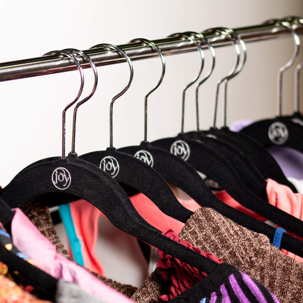 Joy Mangano (40 Count Huggable Hangers Felt Black Velvet Hangers Space