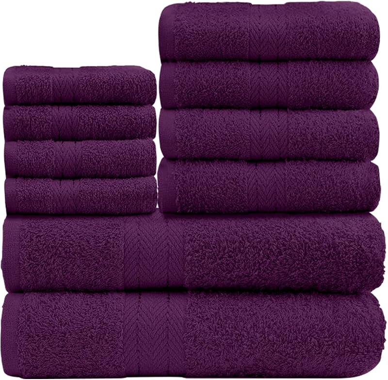GC Gaveno Cavalia 10-Piece Towel Bale Set 450 GSM Purple Quick Dry