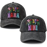 2 PCS Mama and Mini Hats for Women Girls, Adjustable Embroidered Cotton Mother and Daughter Matching Baseball Cap