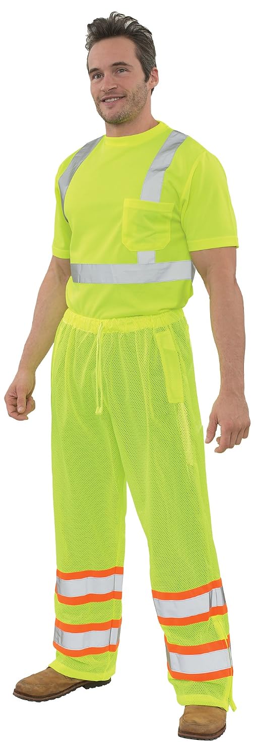 ERB 65027 S210 Class E Pants, HiViz Lime, 2XLarge Standard Plumbing