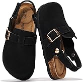 Project Cloud 100% Genuine Leather Kids Clogs with Natural Cork Footbed & Memory Foam Insole Arch Support - Non-Slip Clogs for Kids - Slippers Sandals for Boys & Girls Footwear