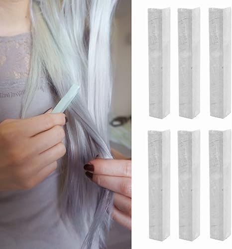 Silver Hair Chalk Set 6 Temporary Hair Color Chalks Simple And