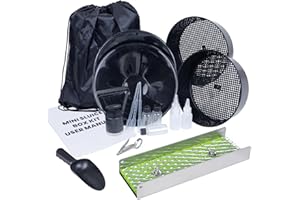 DIGNEW 18pcs Mini Sluice Box Gold Panning Kit, Portable Aluminum Alloy Mining Equipment for Adults, Includes Gold Pan, Classifier Screen, Separating Magnet, Backpack & Accessories