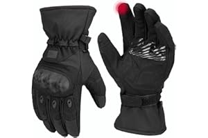 KEMIMOTO Tactical Gloves for Men, Winter Warm Motorcycle Gloves with Touchscreen Hard Shell & Palm Padding for Motorcycle Riding Tactical Airsoft Paintball Hunting Hiking Camping Climbing
