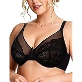 Vertvie Minimizer Bras for Women Full Coverage Underwire Supportive Bra Plus Size Lift Unlined Lace Bralette for Large Bust