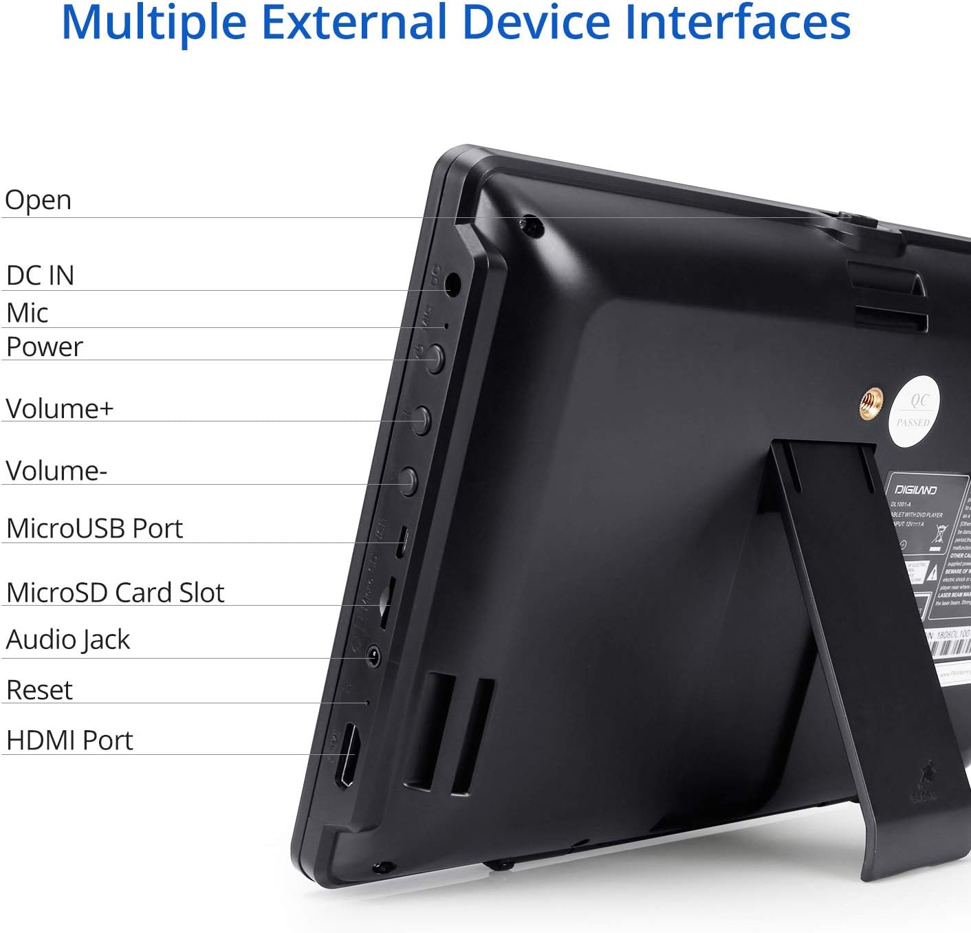 DigiLand Portable DVD Player/Android WiFi Tablet Combo 10" Touchscreen