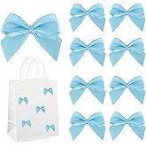 AIMUDI 150 PCs Small Baby Blue Bows 1.2'' Satin Bows for Gift Wrapping Mini Bow for Treat Bags Cakes Balloons Gift Boxes Envelopes Wedding Baby Shower Birthday Party Easter Decoration