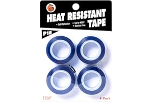 TSSART P18 Heat Tape - Blue Heat Press Tape for Vinyl Sublimation Heat Sublimation Heat Transfer, Oxidation and High Temperature Resistance Residue Free - 4Pack, 0.8inch x 54FT
