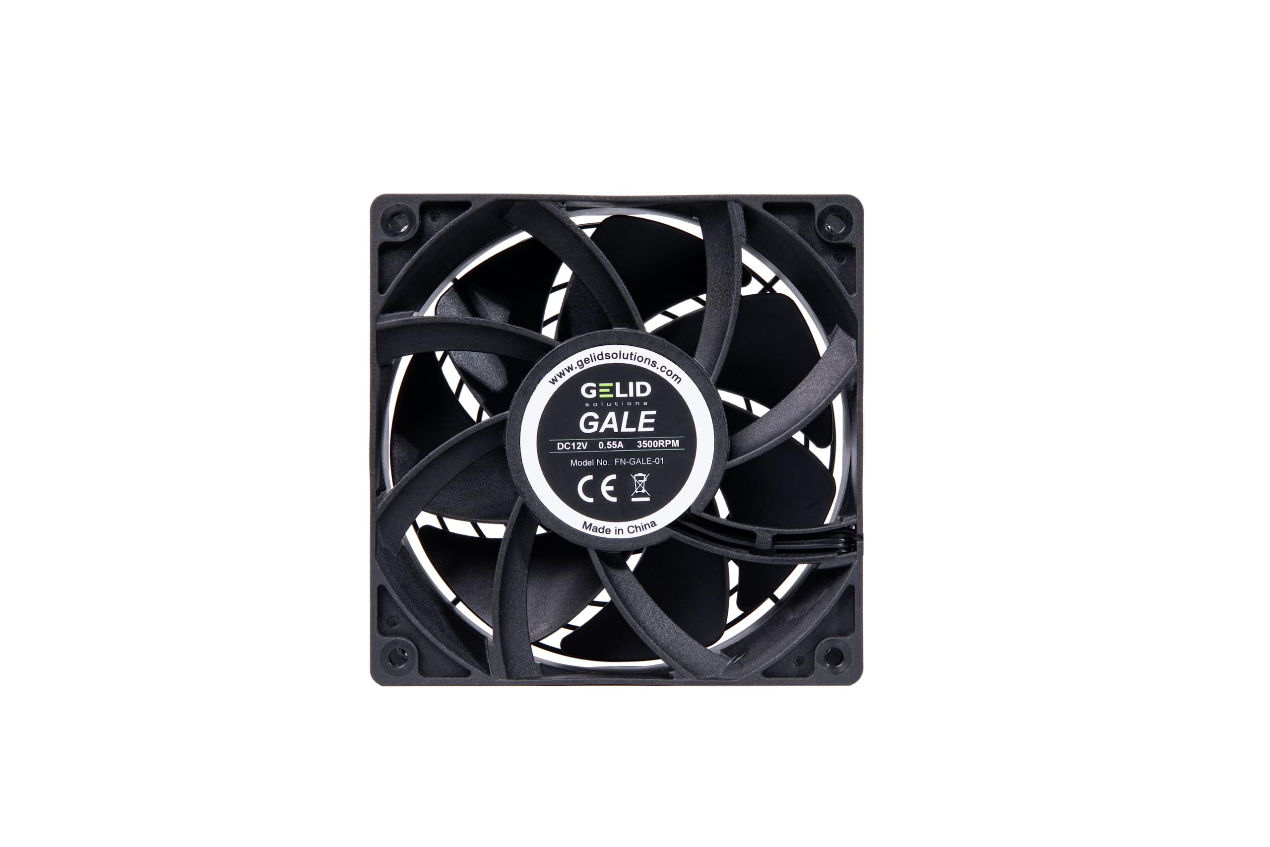 Gelid Solutions Gale. Double Ball–120mm Fan for Extreme Performance–3500RPM–120x120x38–Black