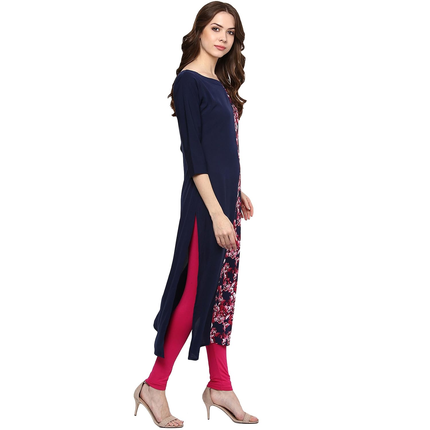 ziyaa women's straight crepe kurta