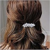 Iaceble Rhinestone Pearl and Crystal Hair Barrette, Vintage Silver Bridal Hair Accessory for Women and Girls - Wedding Headdress