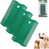 Histotree Green Pet Double-Sided Flea Comb Set 3Pcs 3.35in/8.5cm | Fine&amp;Wide Tooth Flea Comb for Dogs and Cats,Dog Lice&amp;Tick Comb,Remove Loose Hair Dandruff Dirt Fleas Lice
