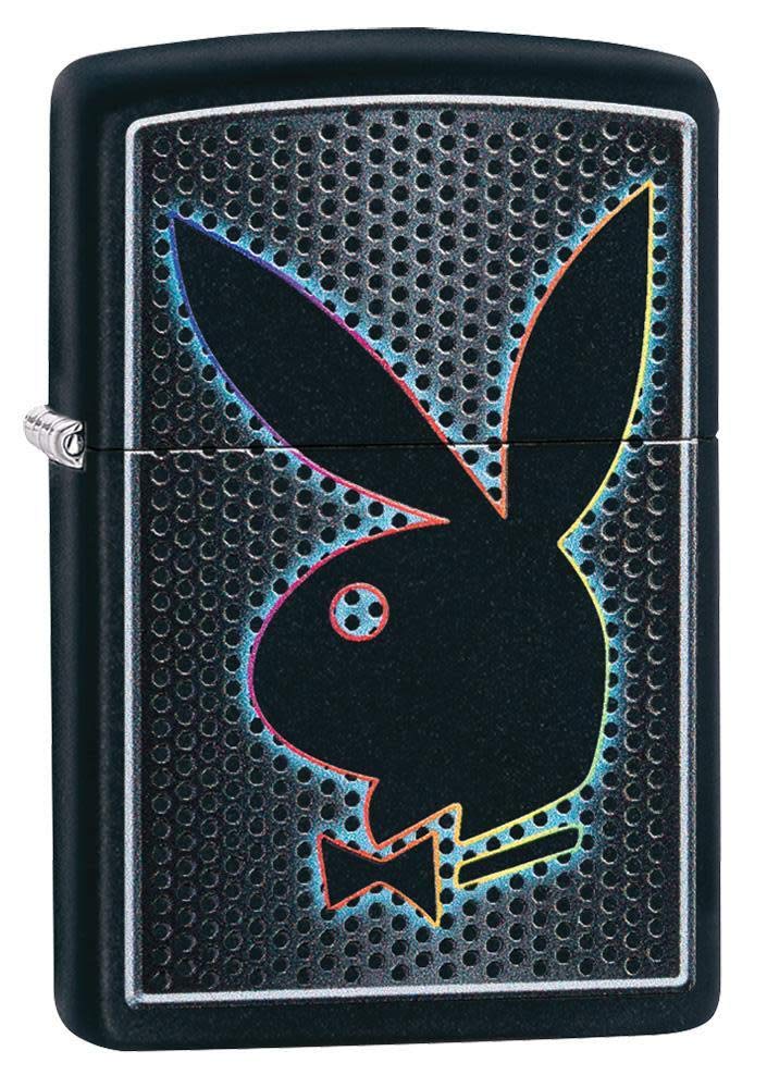 ZIPPO – Windproof Lighter, Playboy Bunny, Color Image, Black Matte, Refillable, In Gift Box