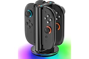 Switch 2 Controller Charger for Joy-pad 2, Switch2 Charging Dock for Any Direction Charging, 9 Light Modes Switch- 2 Joypad C