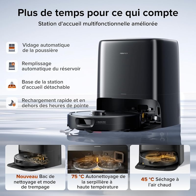Qrevo 2 Pro Aspirateur Robot Laveur avec Station, 25 000 Pa — photo 5 sur 8