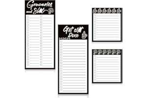 4 pack Magnetic Note Pad for Fridge- Multi-Size Refrigerator Organizer, 200sheets Kitchen Memo Board & Grocery List Pad, for 