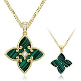 Women's Clover necklace – S925 Sterling Silver Pendant with Agate Heart – Adjustable necklace for Women, a Thoughtful Choice for Daughter, Wife, or Mom