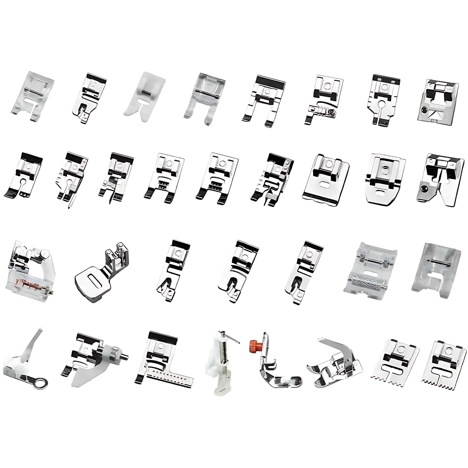 JIUAI 32Pc Sewing Machine Accessories Foot, Presser Foot Set Compatible with Brother Singer Janome Babylock Toyata New Home Elna