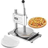 VEVOR Manual Pizza Dough Press Machine, 9.5 inch Pizza Pastry Press Plate, Stainless Steel Bread Presser, Commercial Chapati Sheet Crust Maker, Forming Machine with Handle and 100 Pcs Parchment Paper