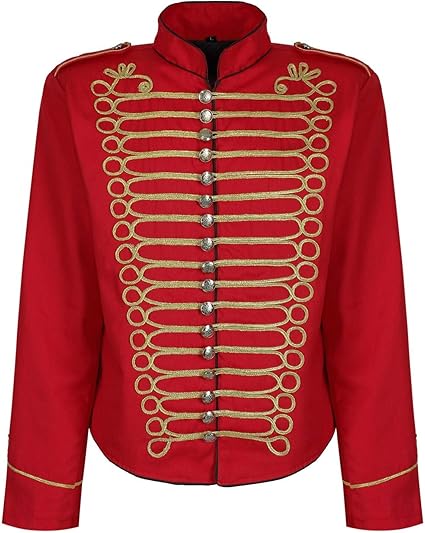 Amazon Ro Rox メンズ パンクオフィサー ミリタリー ドラマー パレードジャケット Us サイズ Men S Xxxxl カラー レッド コート ジャケット 通販