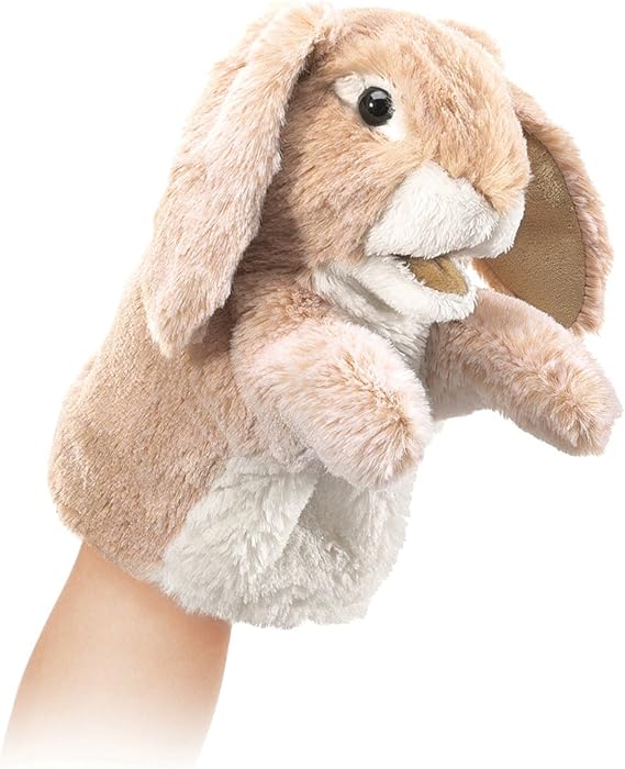 Folkmanis Puppets Little Lop Rabbit Puppet, Cream/White, Hand Puppets