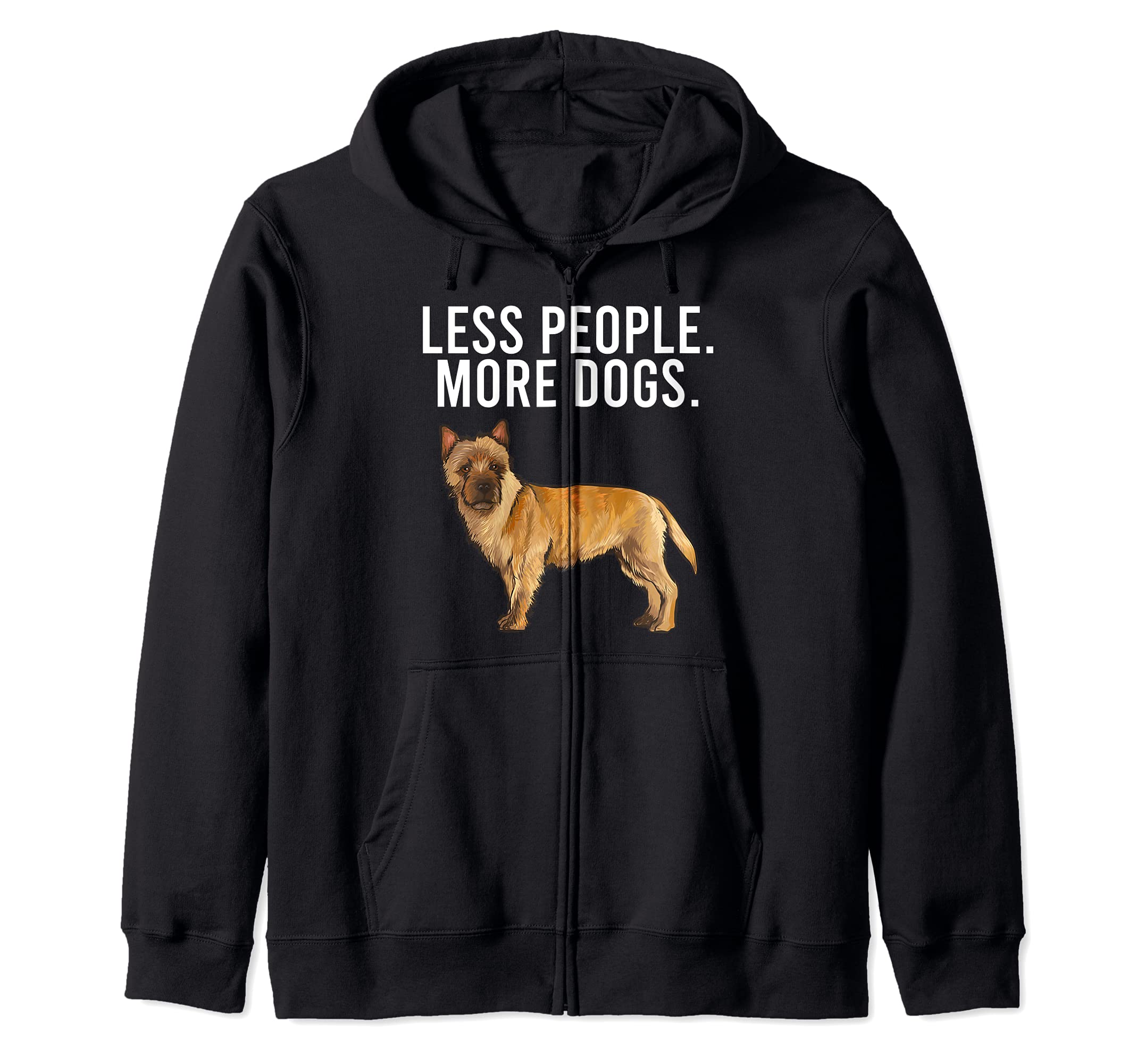 Less People More Dogs Cairn Terrier Funny Introvert Zip Hoodie