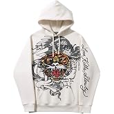 ED HARDY Men’s Love Kills Slowly Tiger Hoodie in Ivory EHMR1300-17