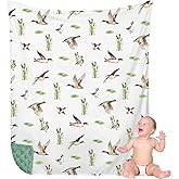 HunnmingRe Mallard Duck Baby Blanket for Boys Girls Double Layer Minky with Dotted Backing Soft Mallard Duck Stuff Blanket for Toddler Newborn, 30 x 40 Inch
