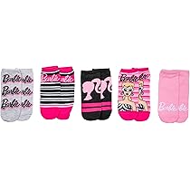 Barbie Paquete De 5 Calcetines Invisibles Chaussette Décontractée, Nuances De Gris, 6-8.5 Fille