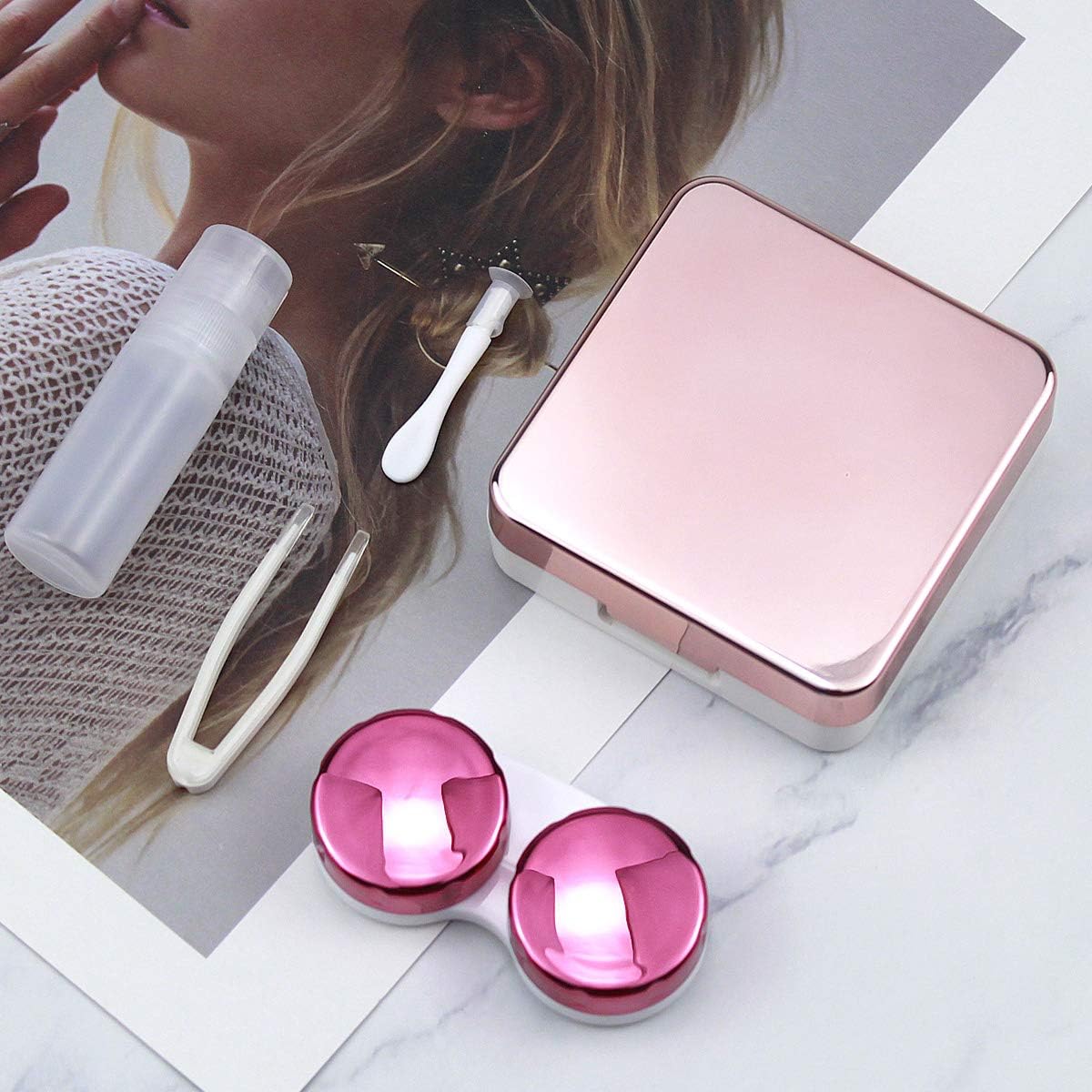 Natuce 2PCS Travel Contact Lens Cases with Mirror, Mini Box Container Contact Lens Holder - Image 4
