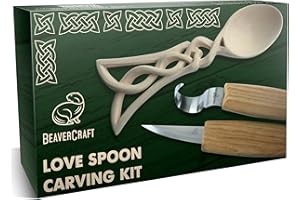 BeaverCraft Wood Spoon Carving Kit for Beginners DIY04 - Whittling Set Includes Spoon Carving Tools, Sloyd Whittling Knife Ho