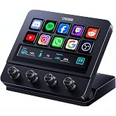 Streonor S10 Stream Controller, LCD Control Deck, Audio Mixer &amp; Soundboard | 10 Customizable Keys, Touchscreen &amp; 4 Rotary Knobs, Macro Pad Keypad for Streaming, Editing &amp; Gaming, Black, Win &amp; Mac