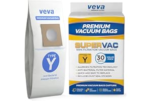 VEVA 30 Pack Type Y Vacuum Bags for Hoover WindTunnel Upright Vacuum Cleaners, Style Y, Z, Premium Vacuum Bags Model 4010100Y