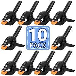10 Pack 6 inch Plastic Spring Clamps, Black Heavy
