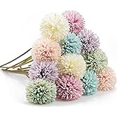 Foraineam 12 Pcs Artificial Flowers Multicolor Silk Hydrangea Fake Flowers Bridal Wedding Bouquet for Home Office Party Wedding Decoration