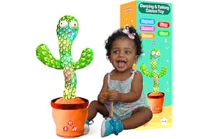 ROYPOUTA Dancing Talking Cactus Plush Toy for Kids - Volume Adjustable Mimicking and Singing Cactus with Music & Light - Funny Birthday Gifts for Years Old Boy Girl