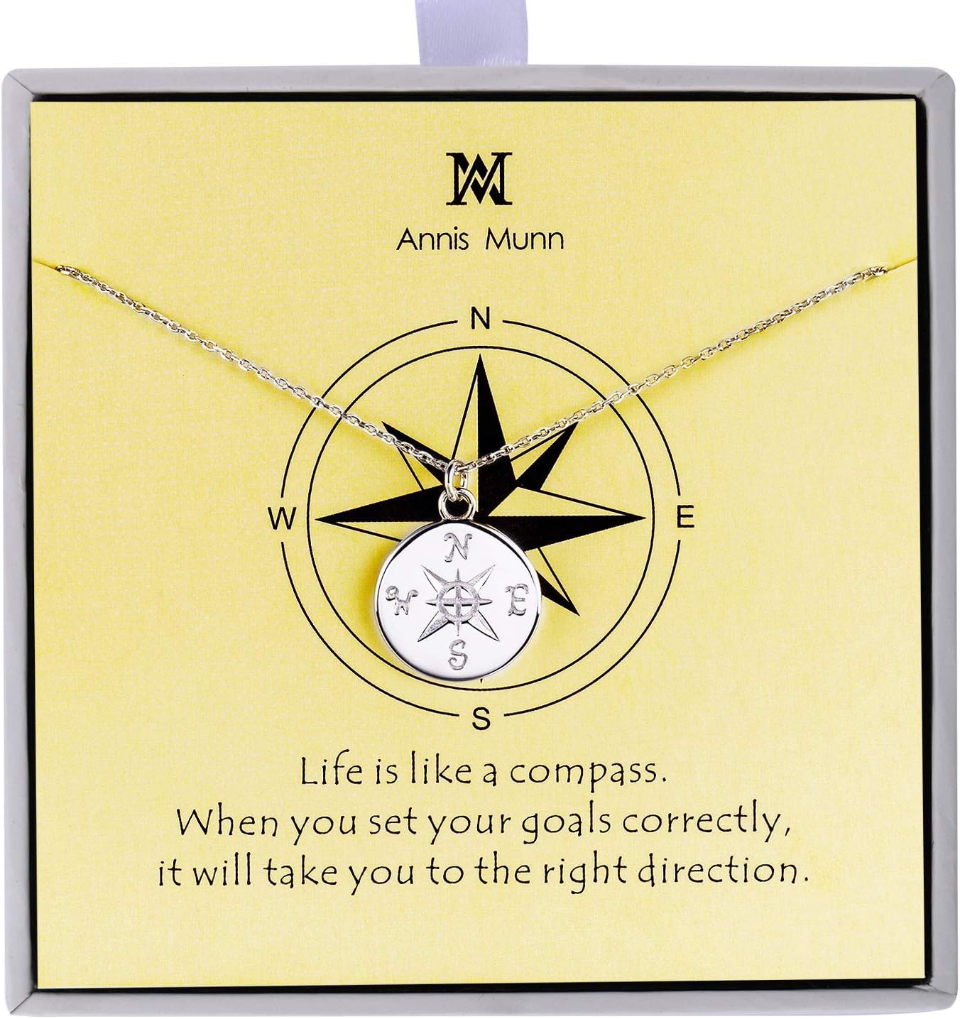 925 Sterling Silver Classic Cross Faith Hope Infinity Love Adjustable Jewellry Valentine's Gift for Girls and Women (B: Compass Necklace)