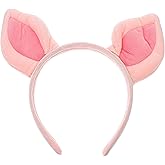 Beaupretty Pig Ear Headpiece Halloween Animal Cosplay Headwear Plush Animal Headband for Women Girls Wash Face Pink