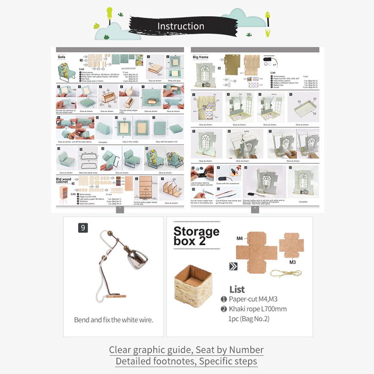 ROBOTIME Miniature Dollhouse Kit Decorations with Lights and Furnitures DIY House Craft Kits (SOHO TIME)