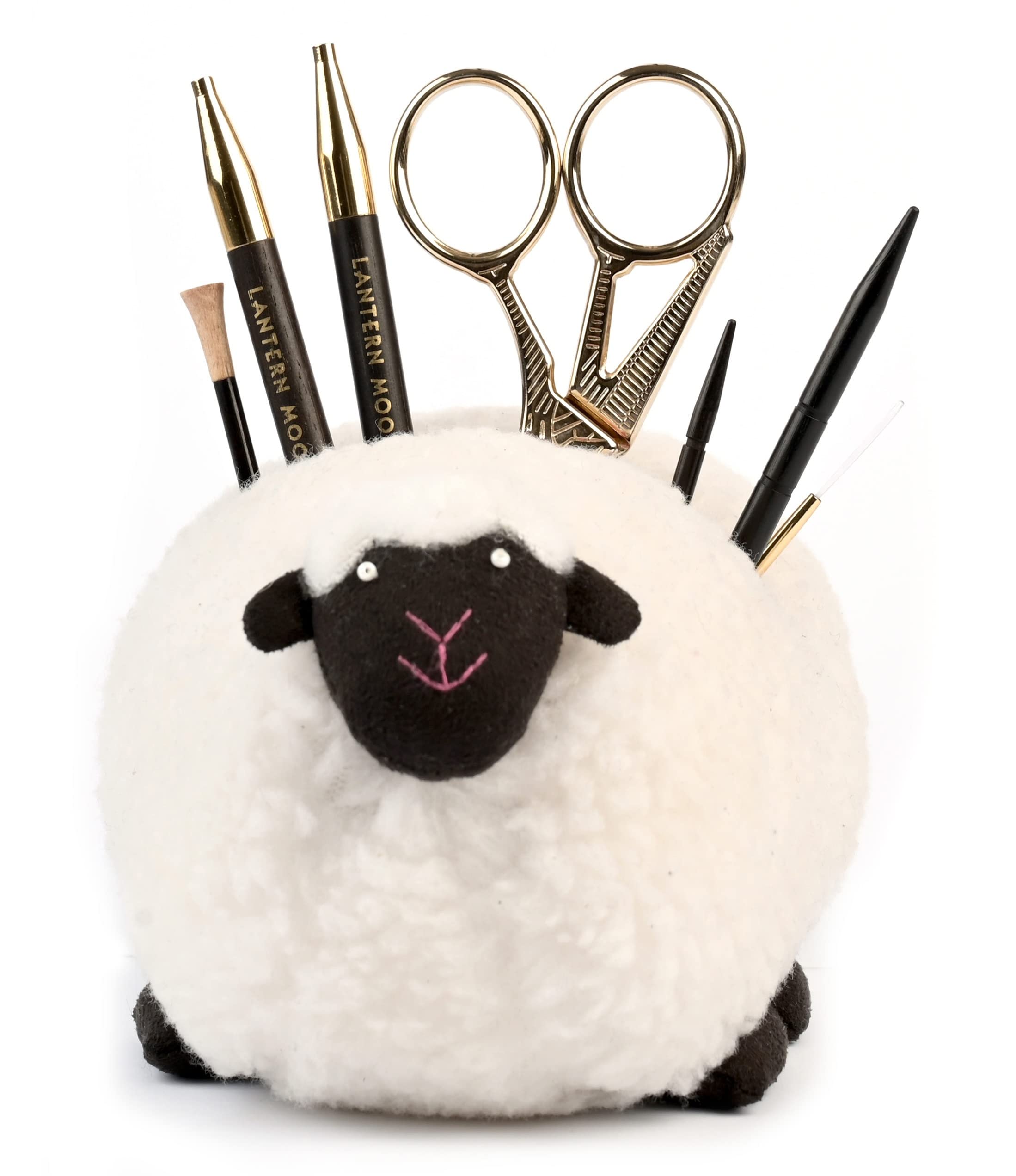 Lantern Moon - Lantern Moon Sherpa Sheep-Shaped Handcrafted Accessories Holder - 1 Piece, White