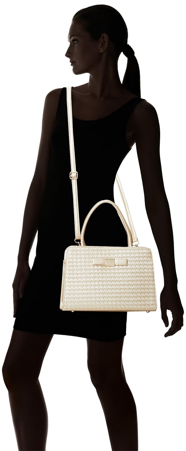 lino perros women's satchel handbag (golden)