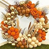 Fall Balloon Arch Kit 133PCS Orange Balloons Garland with Chrome Metallic Gold Brown Balloon for Friendsgiving Thanksgiving Little Pumpkin Baby Shower Autumn Harvest Birthday Party Decorations