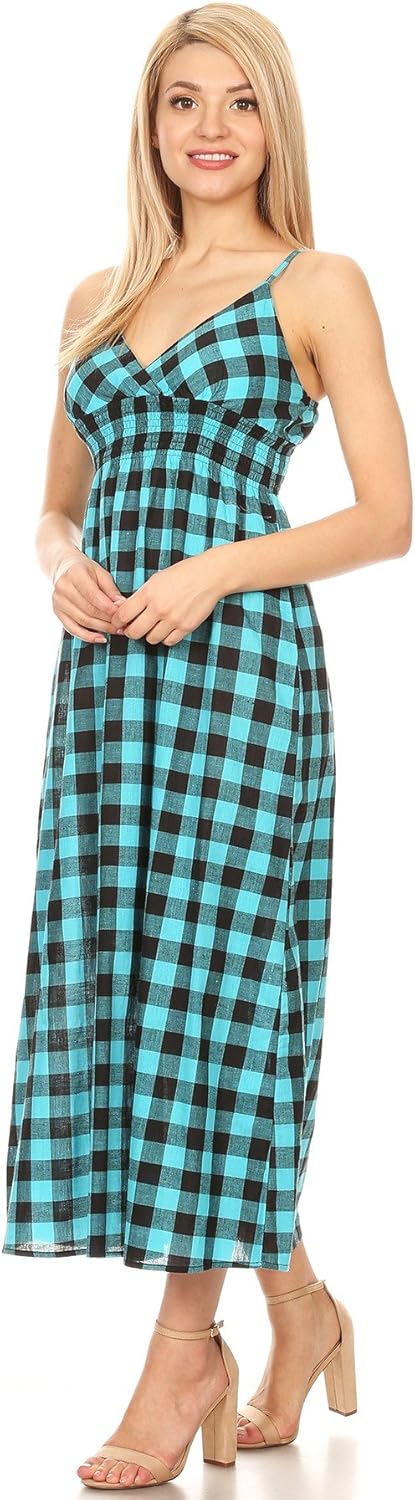 long checkered dress