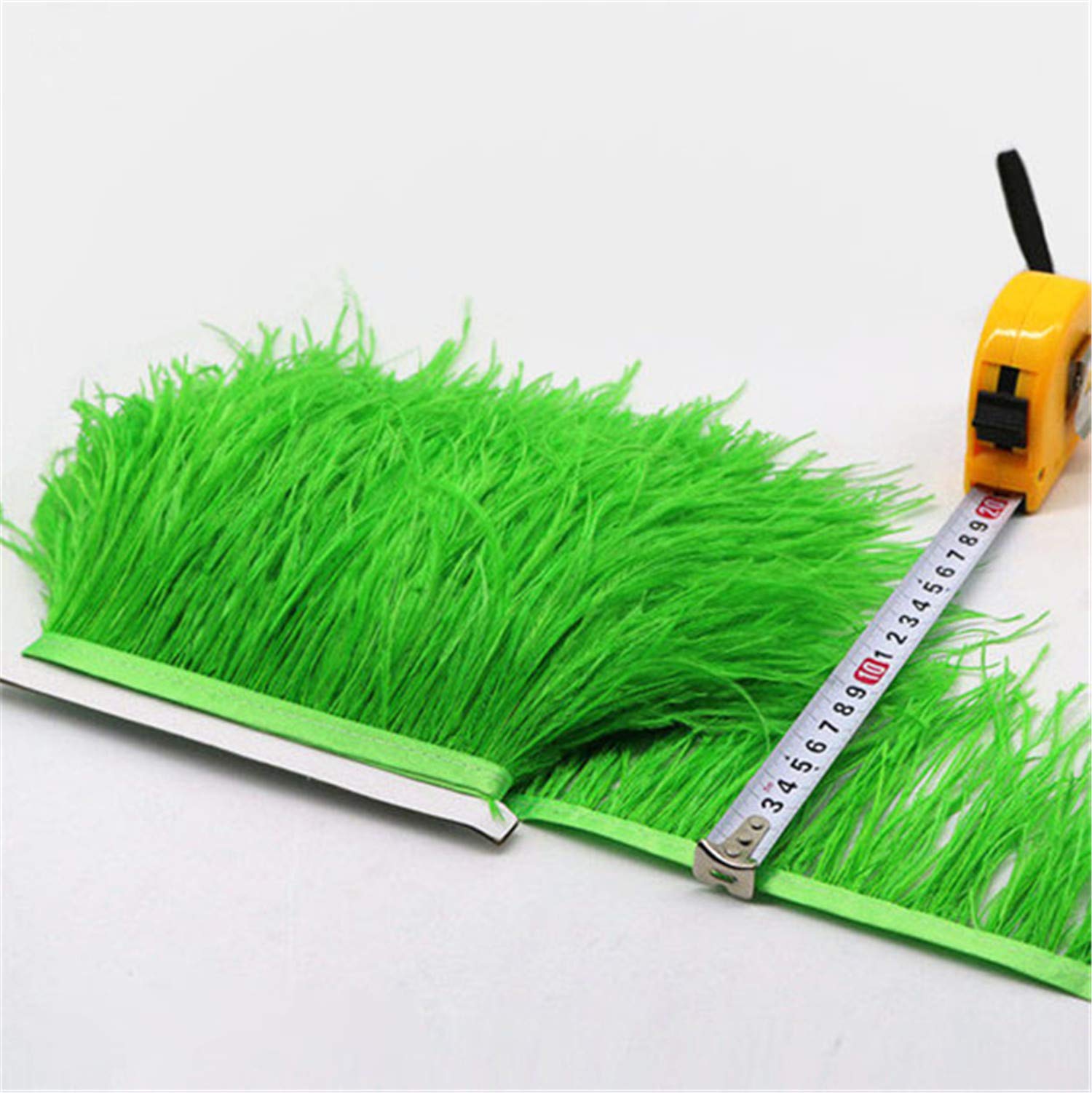 36 Colours Quality Ostrich Feather Trimming Fringe for Millinery Craft Dress Making (Irish Green,2 Meters)
